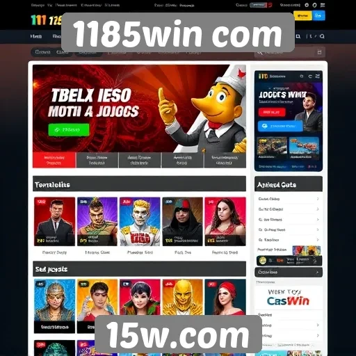 Análise da interface do site 1185win com