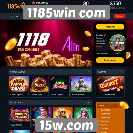 Interface do usuário do site 1185win em detalhe